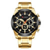 8361 curren golden stainless steel black dial men's chronograph hand watch