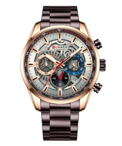 Curren 8391 Brown Satinless Steel Mens Chronograph Watch
