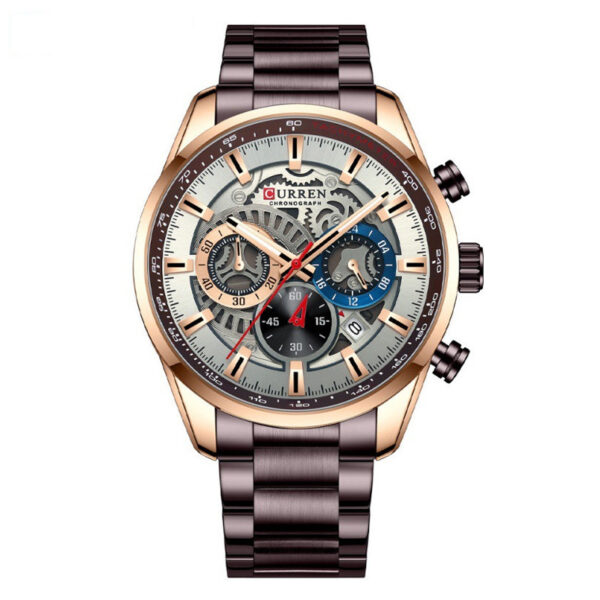 Curren 8391 Brown Satinless Steel Mens Chronograph Watch