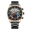 Curren 8391 Black Stainless Steel Golden Plated Case Mens Chronograph Watch
