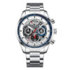 Curren 8391 Silver Stainless Steel White Dial Mens Wrist Chronograph Watch