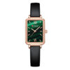 curren 9082 black leather strap green dial ladies wrist watch