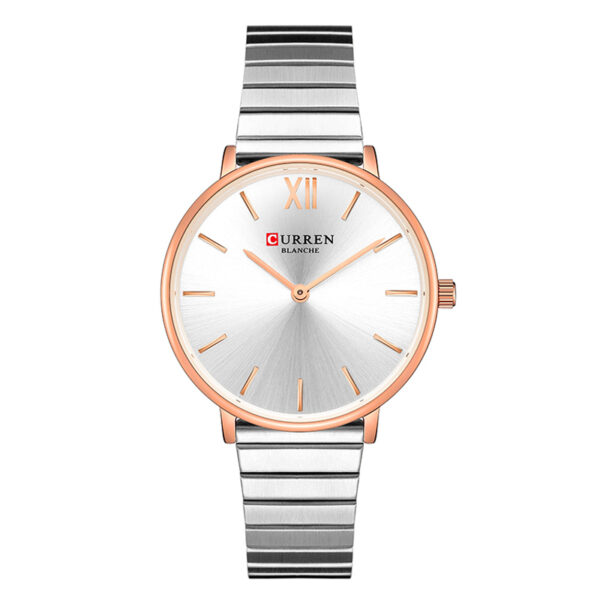 Curren 9040 Silver Stainless Steel White Dial Ladies Analog Wrist Watch