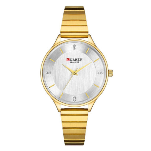 Curren 9041 Golden Stainless Steel White Dial Men's Wrist Watch