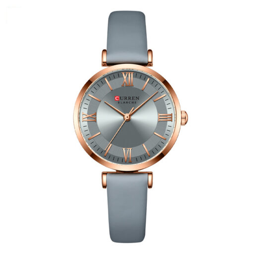 Curren 9079 grey dial & leather strap ladies fashion wrist watch