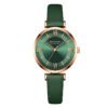 Curren 9079 green leather strap ladies casual fashion wrist watch in full green dial & strap