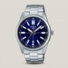 Casio MTP-VD02D-2EUDF blue dial & silver chain new casio model men's wrist watch