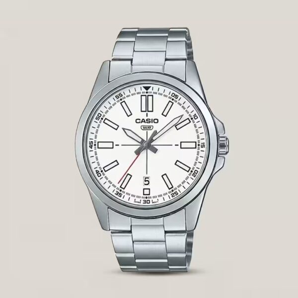Casio MTP-VD02D-7EUDF new release white dial mens stainless steel wrist watch