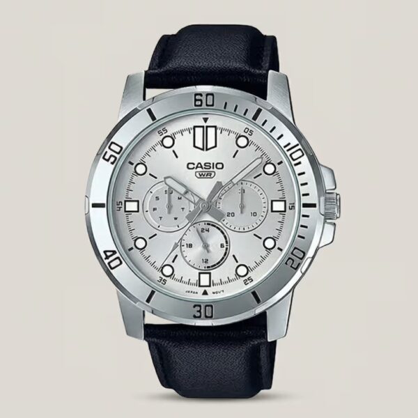 Casio Enticer Black Leather Men Analog Watch MTP-VD300L-7E