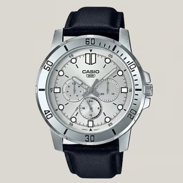 Casio Enticer Black Leather Men Analog Watch MTP-VD300L-7E