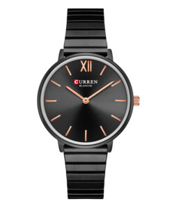 Curren 9040 Black Stainless Steel Black Dial Men's Analog Wrist Watch