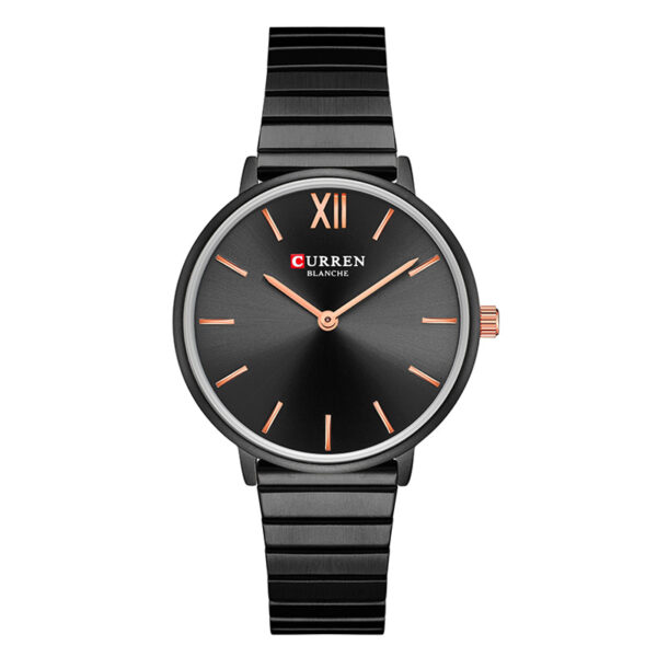 Curren 9040 Black Stainless Steel Black Dial Men's Analog Wrist Watch