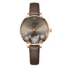 curren 9068 brown leather strap brown dial ladies wrist watch