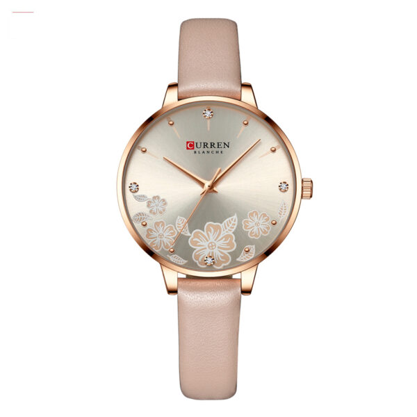 curren 9068 peach leathe strap ladies wrist watch