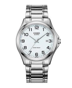 Casio MTP-1183A-7BDF numeric white analog dial mens stainless steel wrist watch