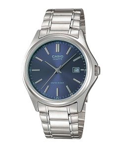 Casio MTP-1183A-2ADF Enticer series wrist watch in blue analog dial & silver stainless steel strap