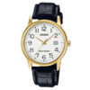 100% Original Casio MTP-V002GL-7B2 Standard Analog Gold Round Black Leather Men's Watch