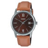Casio MTP-V002L-5B3 men's wrist watch in camel brown leather & maroon simple analog dial new casio latest wrist watch