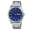 casio mtp-v006d-2b classic blue dial silver steel chain men's watch in pakistan
