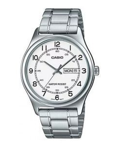 MTP-V006D-7B2UDF model casio white numeric dial steel wrist watch for mens