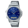 mtp-vc01d-2e casio blue dial analog and digital wrist watch