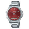 mtp-vc01d-5e casio red dial timepieces steel series men's wrist watch