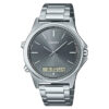 casio-mtp-vc01d-8e grey dial steel men's analog and digital wrist watch
