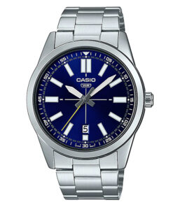 Casio MTP-VD02D-2EUDF blue dial & silver chain new casio model men's wrist watch