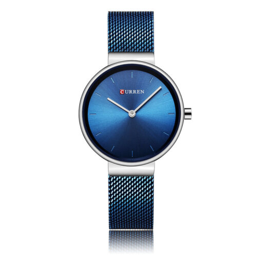 Curren 9016 blue mesh chain & blue simple analog dial ladies wrist watch