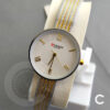 Curren 9020 golden silver mesh chain & white roman index dial aldies attractive budget range gift watch