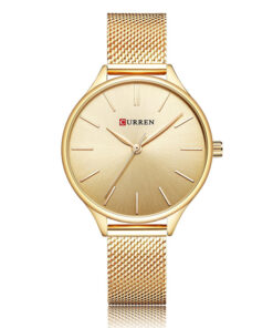 curren 9024 golden mesh strap ladies analog wrist watch