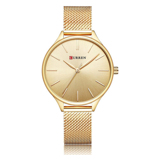 curren 9024 golden mesh strap ladies analog wrist watch