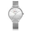 curren 9024 silver mesh strap silver dial ladies analog wrist watch