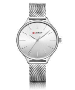 curren 9024 silver mesh strap silver dial ladies analog wrist watch