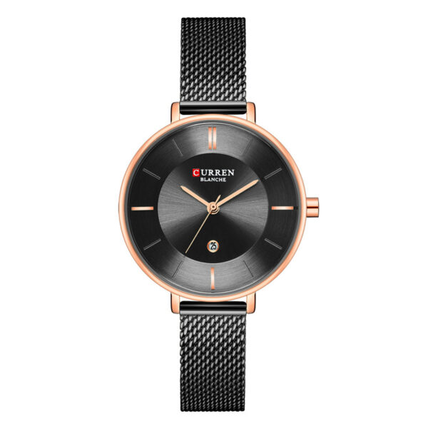 Curren 9037 full black mesh chain and black dial with date ladies gift watch in budget range pakistan