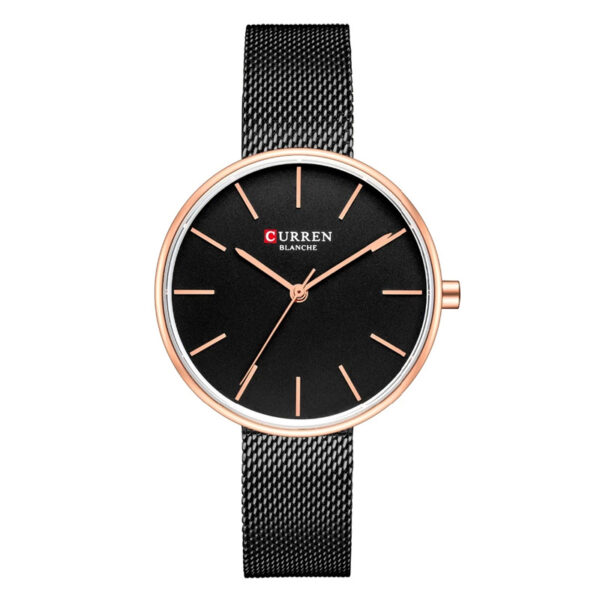 Curren 9042 Black Mesh Strap Black Dial Men's Wrist Watch