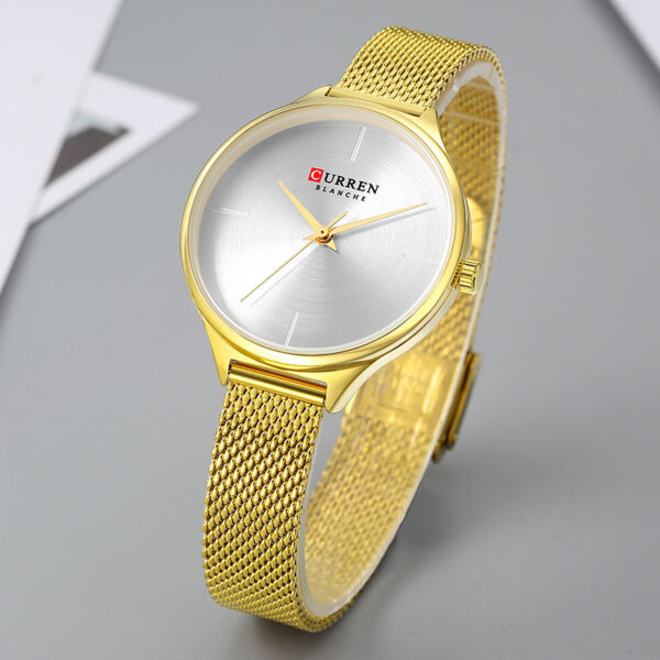 Curren 9062 ladies golden mesh chain & simple analog dial ladies analog gift watch