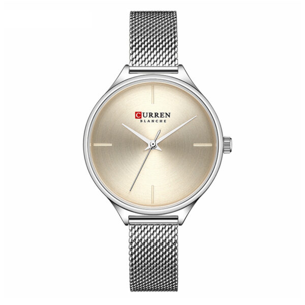 curren 9062 silver stainless steel golden dial ladies analog wrist watch