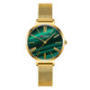 curren 9076 golden chain green dial analog ladies wrist watch