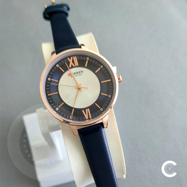 Curren 9080 Blue Leather Ladies Dress Gift Watch in Roman Dial