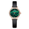 Curren 9083 black leather strap & green simple analog dial ladies gift watch in budget range