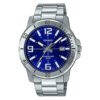 Casio MTP-VD01D-2B silver chain blue dial gent's analog wrist watch in Pakistan