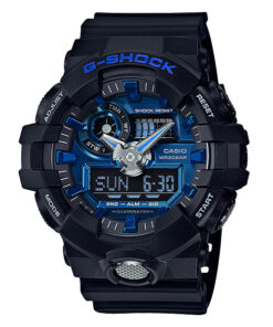 Casio G-Shock GA-710-1A2 black resin band multi color dial analog digital mens wrist watch