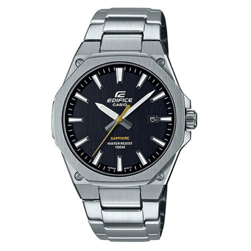 Original Casio Edifice EFR-S107D-1A Men's Watch in Black Sapphire Glass Analog Dial