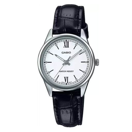 ltp-v005l-7b2 casio white dial Leather band analog Ladies wrist watch