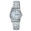 ltp-v006d-2b casio silver chain day and date roman dial Ladies gift watch