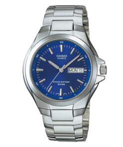 casio MTP-1228d-2avdf silver stainless steel strap blue dial mens wrist watch