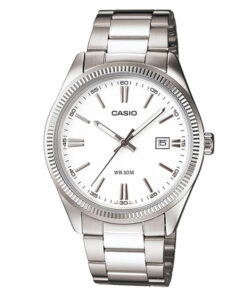 casio MTP-1302d-7a1vdf silver stainless steel white dial mens wrist watch