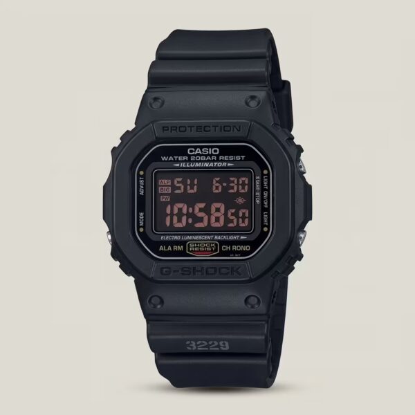 Casio G-Shock men's black digital watch with shock-resistant design, illuminator display and 200M water resistance