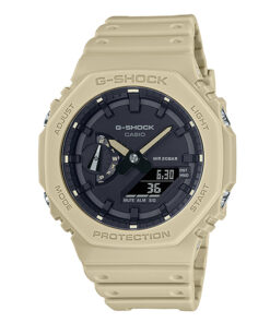 casio-gshcok-GA-2100-5A carbon core guard structure world time series khaki color youth digital wrist watch